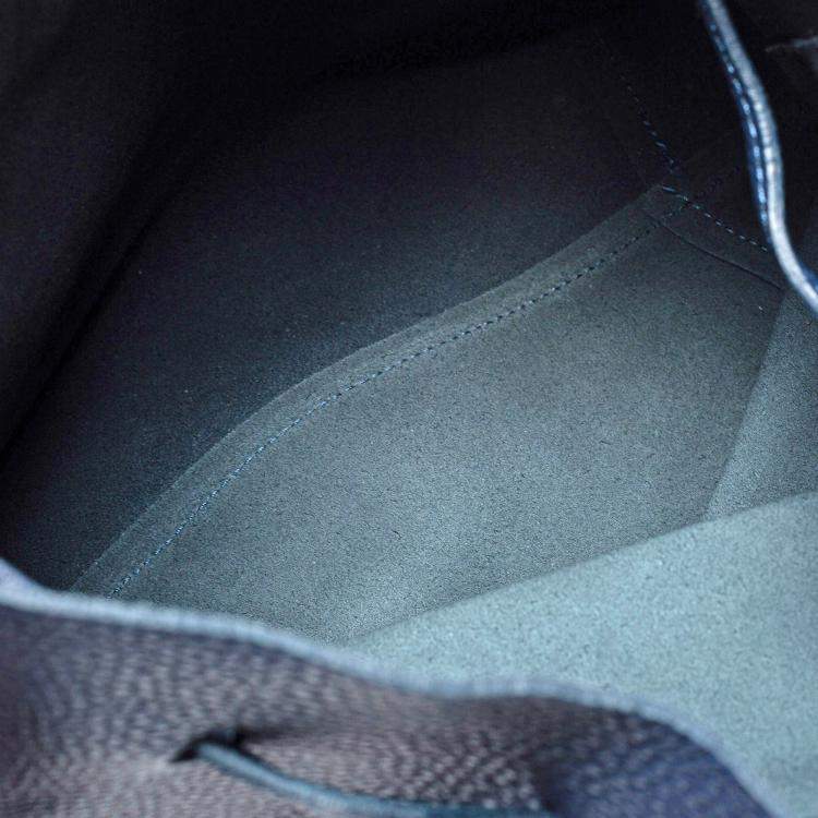 Pre Owned Mansur Gavriel Navy Blue Leather Bucket Bag 