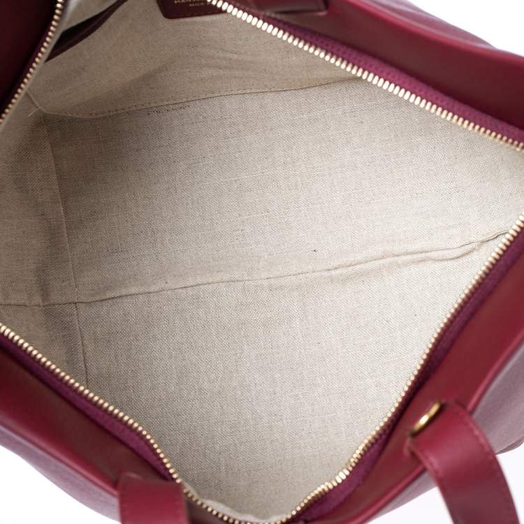Pre Owned Mansur Gavriel Burgundy Leather Tulipano Tote