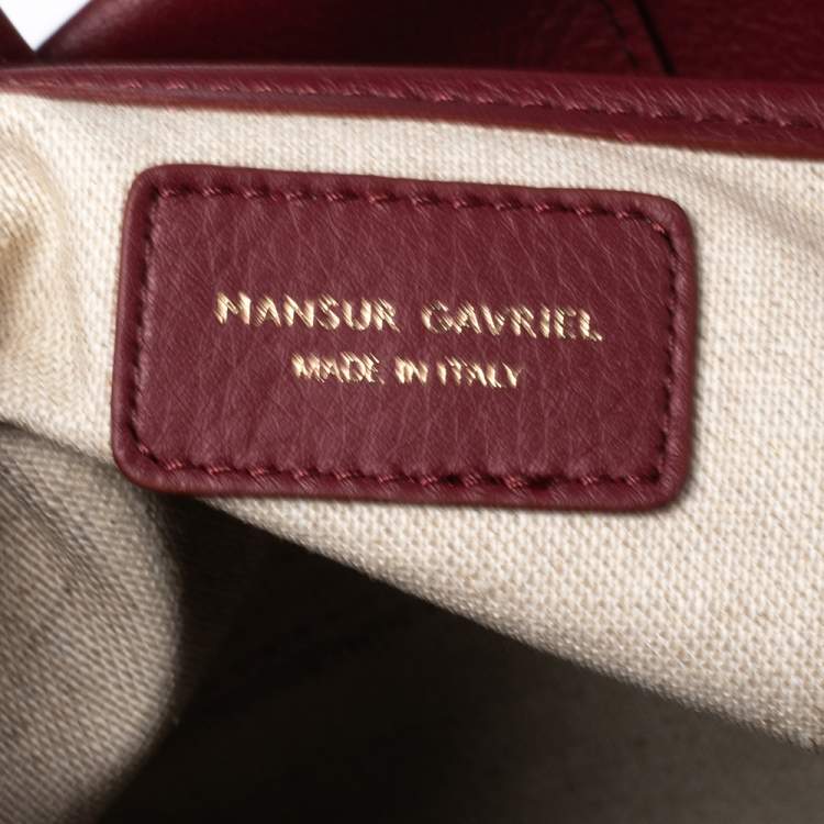 Pre Owned Mansur Gavriel Burgundy Leather Tulipano Tote