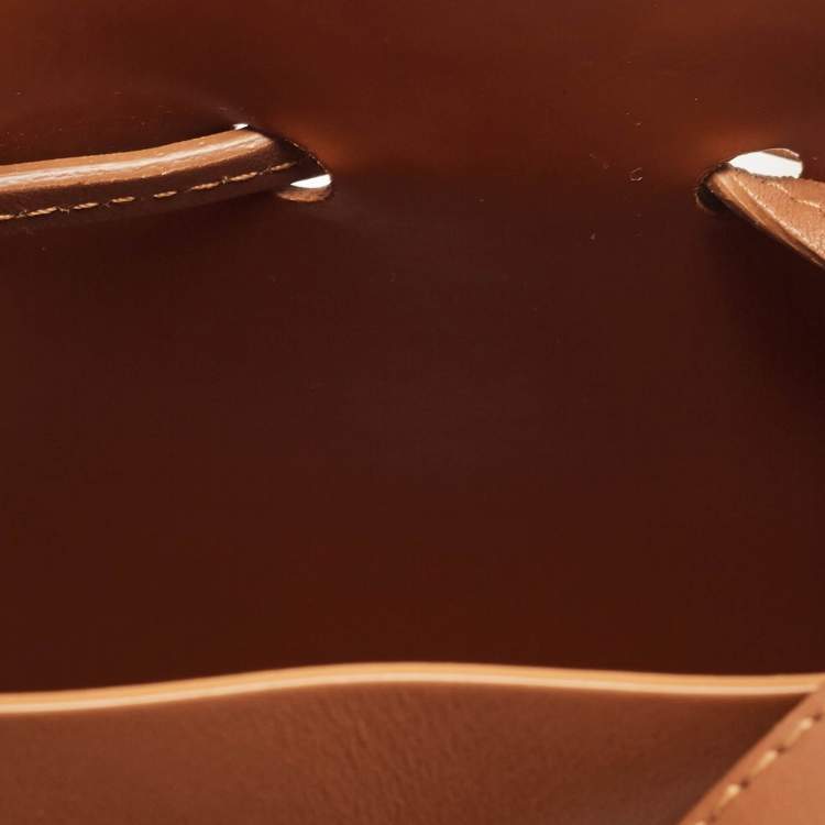 Pre Owned Mansur Gavriel Brown Leather Mini Bucket Bag