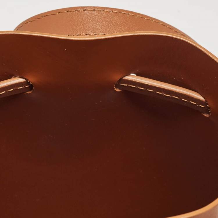 Pre Owned Mansur Gavriel Brown Leather Mini Bucket Bag