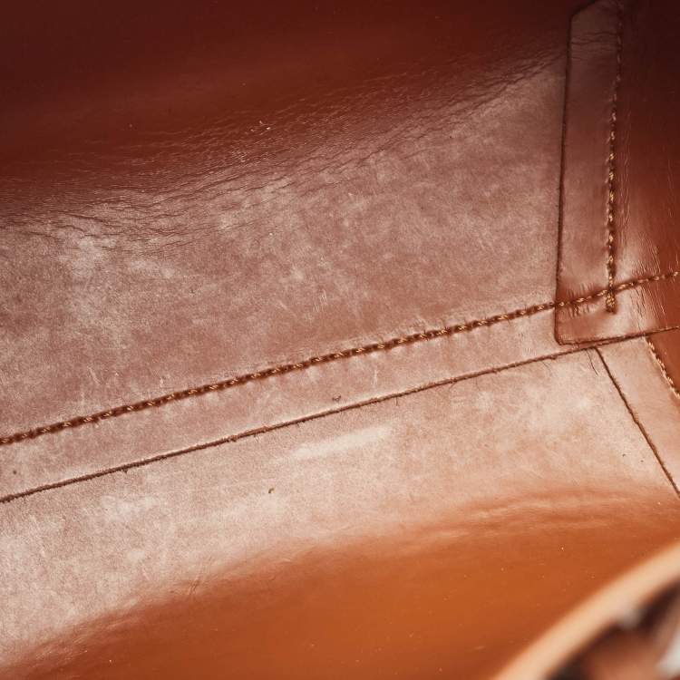 Pre Owned Mansur Gavriel Brown Leather Mini Bucket Bag