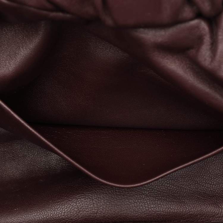 Pre Owned Mansur Gavriel Burgundy Leather Cloud Clutch