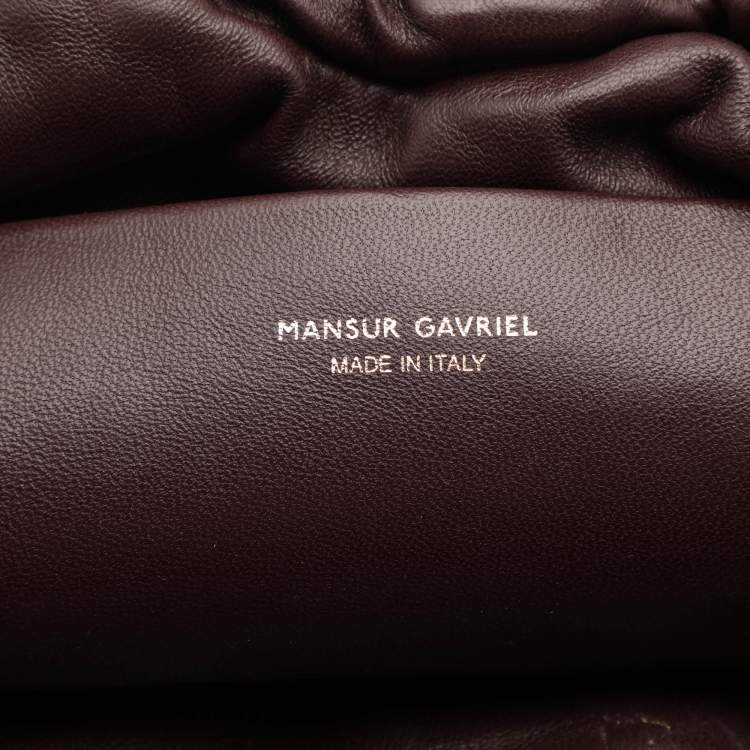 Pre Owned Mansur Gavriel Burgundy Leather Cloud Clutch