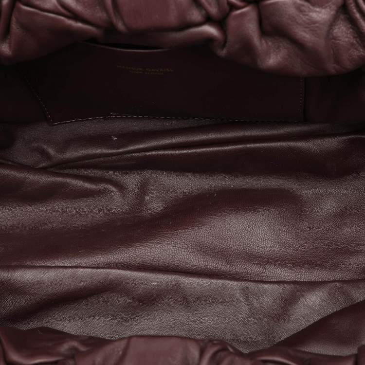 Pre Owned Mansur Gavriel Burgundy Leather Cloud Clutch