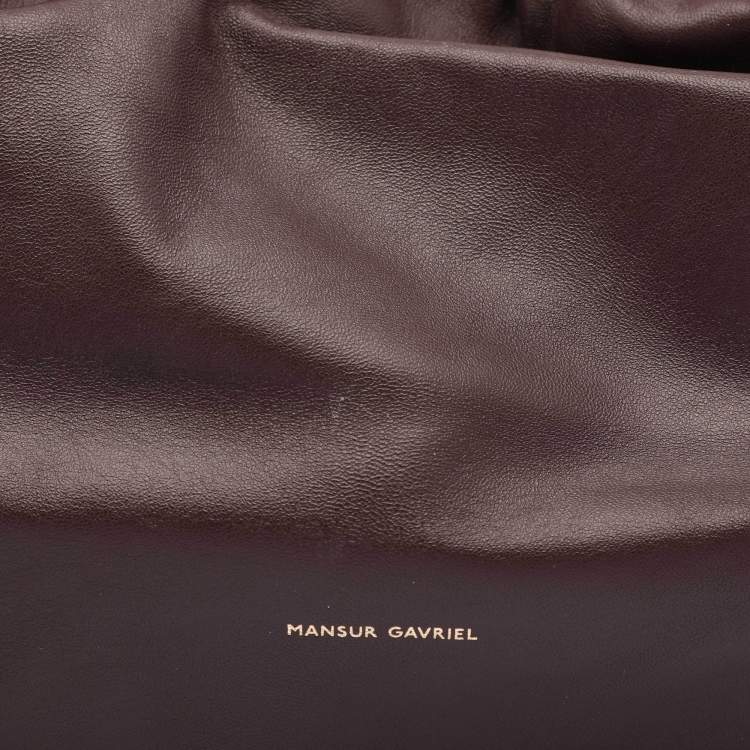 Pre Owned Mansur Gavriel Burgundy Leather Cloud Clutch
