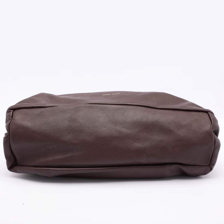 Pre Owned Mansur Gavriel Burgundy Leather Cloud Clutch