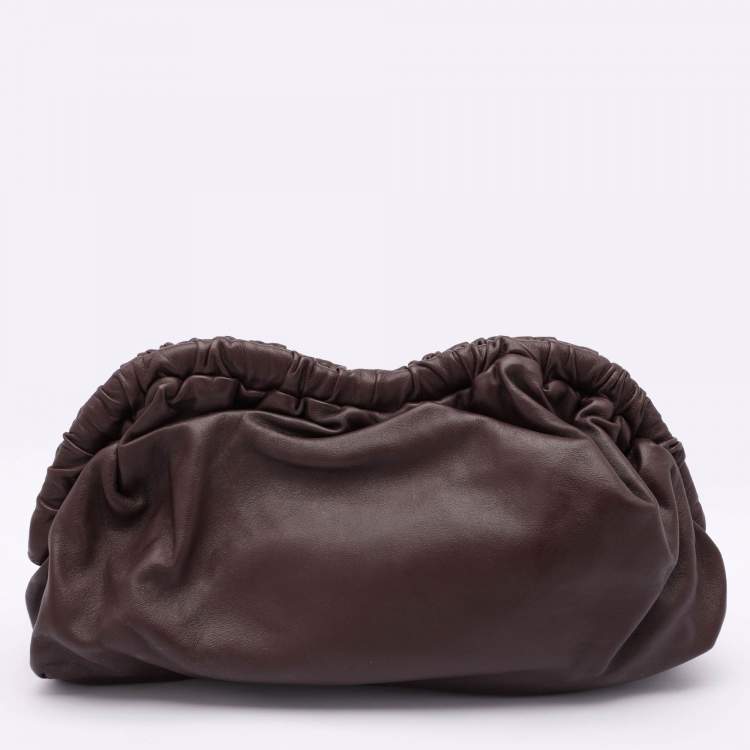 Pre Owned Mansur Gavriel Burgundy Leather Cloud Clutch