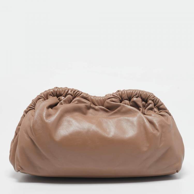 Pre Owned Mansur Gavriel Beige Leather Cloud Clutch