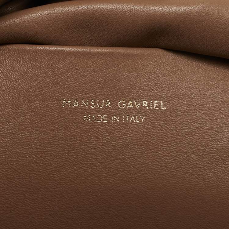 Pre Owned Mansur Gavriel Beige Leather Cloud Clutch