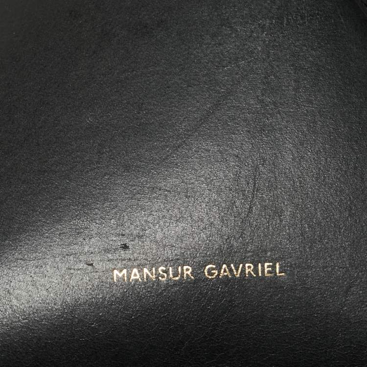 Pre Owned Mansur Gavriel Black Leather Drawstring Bucket Bag