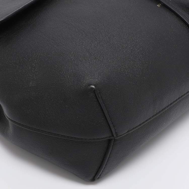 Pre Owned Mansur Gavriel Black Leather Lady Top Handle Bag