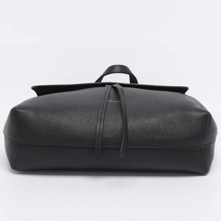 Pre Owned Mansur Gavriel Black Leather Lady Top Handle Bag