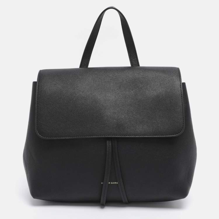 Pre Owned Mansur Gavriel Black Leather Lady Top Handle Bag