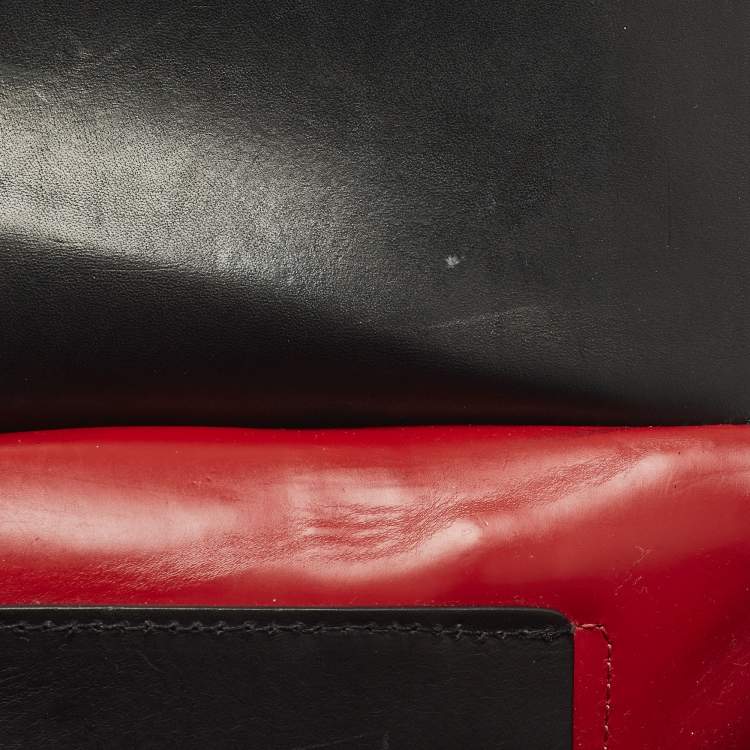 Pre Owned Mansur Gavriel Lady Flap Black Leather Top Handle Bag