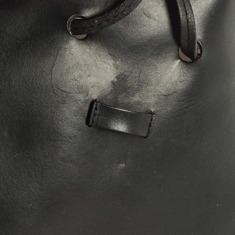 Pre Owned Mansur Gavriel Lady Flap Black Leather Top Handle Bag