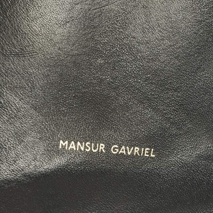 Pre Owned Mansur Gavriel Lady Flap Black Leather Top Handle Bag