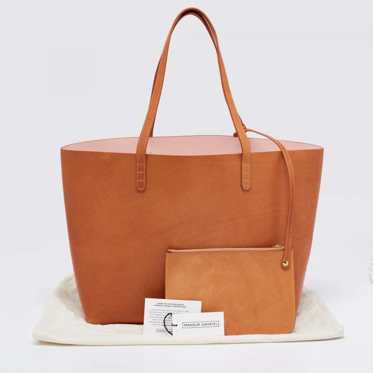 Pre Owned Mansur Gavriel Cammello/Rosa Leather Large Tote