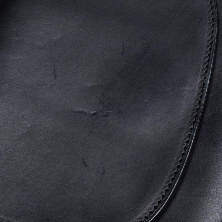 Pre Owned Mansur Gavriel Black Leather Mini Flap Crossbody Bag