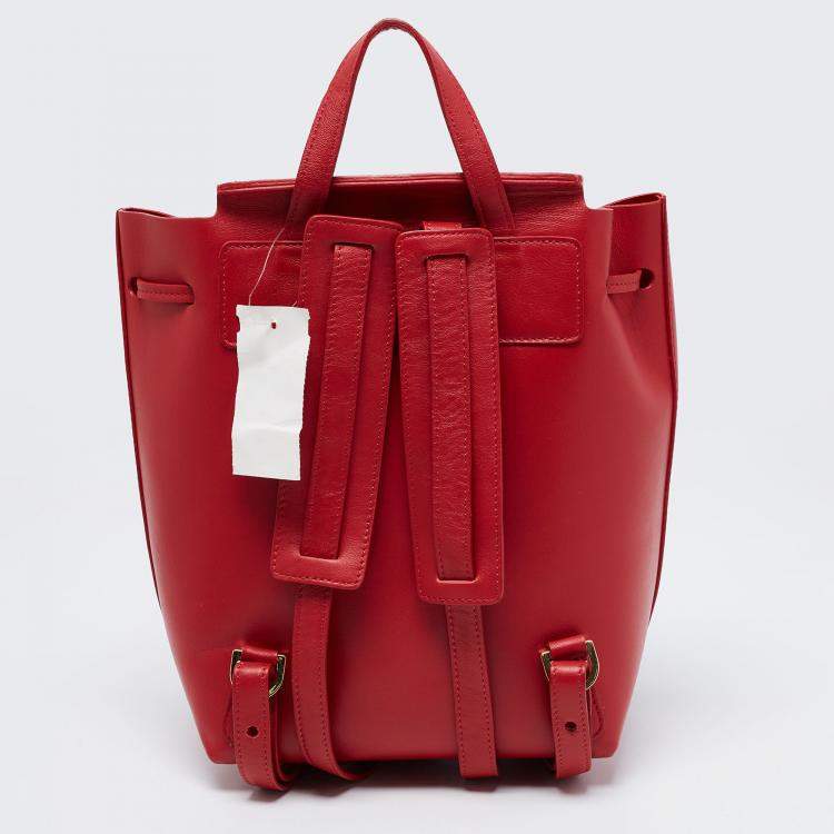 Pre Owned Mansur Gavriel Red Leather Mini Backpack