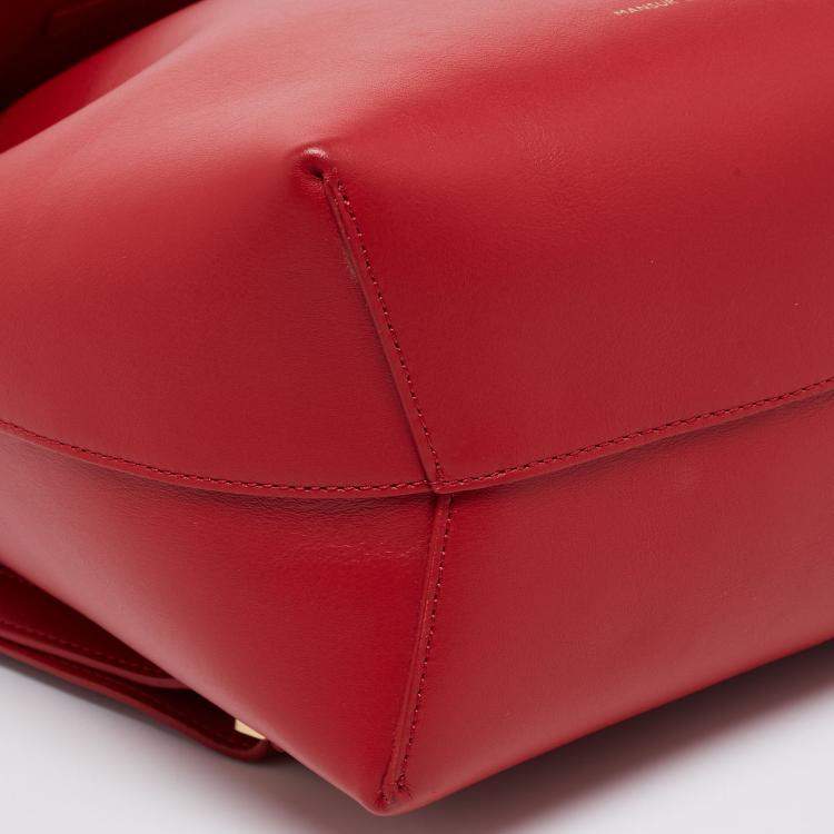 Pre Owned Mansur Gavriel Red Leather Mini Backpack