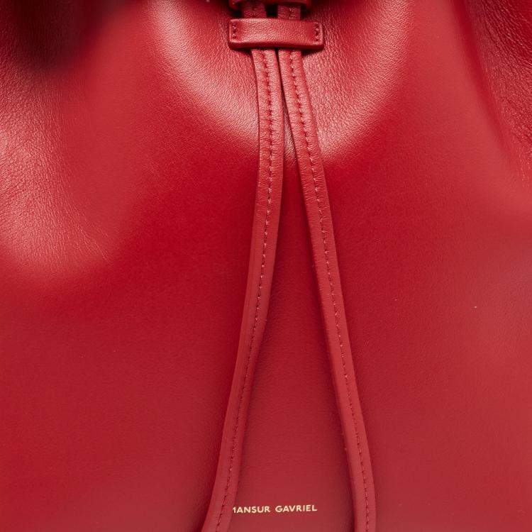 Pre Owned Mansur Gavriel Red Leather Mini Backpack