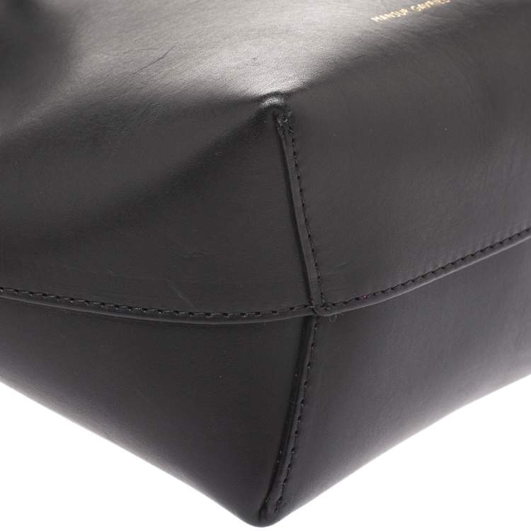 Pre Owned Mansur Gavriel Black Leather Mini Drawstring Bag