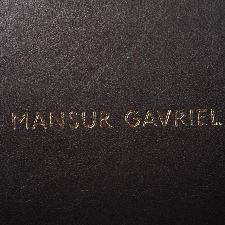 Pre Owned Mansur Gavriel Black Leather Mini Drawstring Bag
