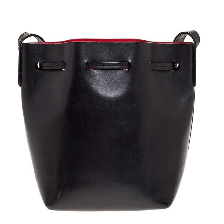 مملوكة مسبقًا Mansur Gavriel Black Leather Mini Bucket Bag