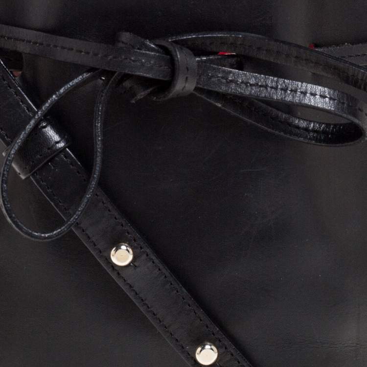 مملوكة مسبقًا Mansur Gavriel Black Leather Mini Bucket Bag
