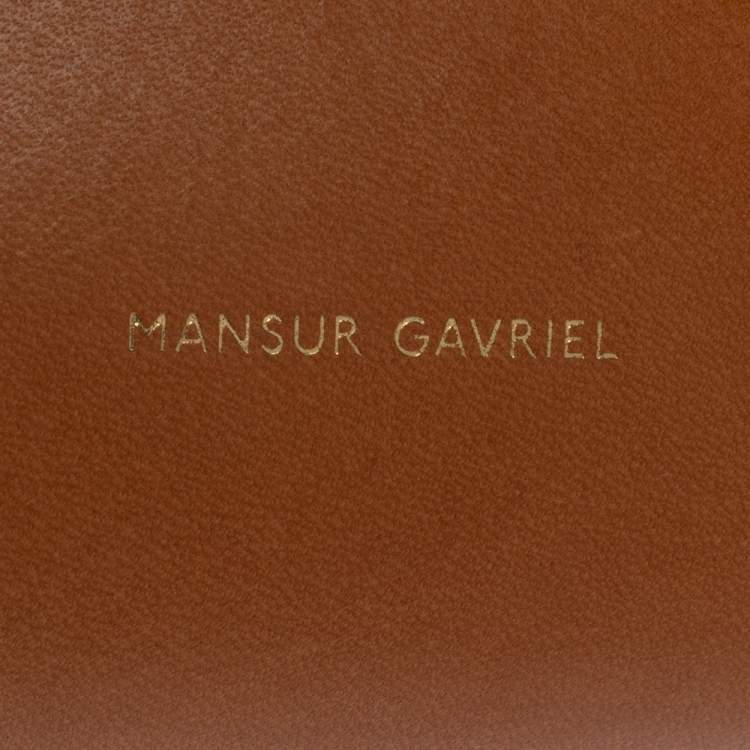 Pre Owned Mansur Gavriel Tan Leather Mini Bucket Bag
