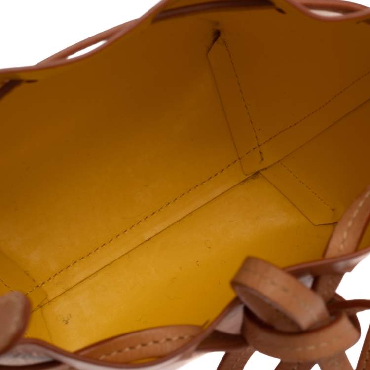 Pre Owned Mansur Gavriel Tan Leather Mini Bucket Bag