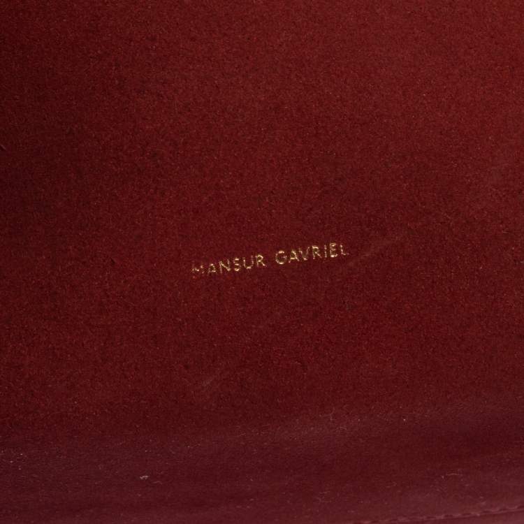 Pre Owned Mansur Gavriel Maroon Nubuck Leather Large Bucket Bag