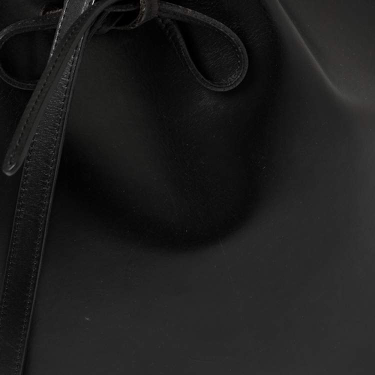 Pre Owned Mansur Gavriel Black Leather Large Bucket Bag
