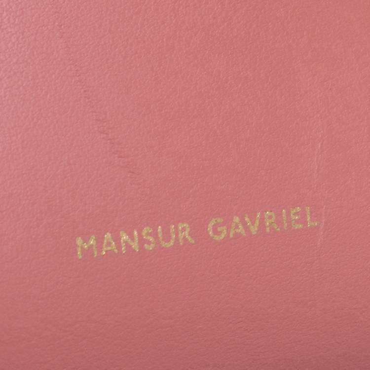 Pre Owned Mansur Gavriel Pink Leather Drawstring Bucket Bag 