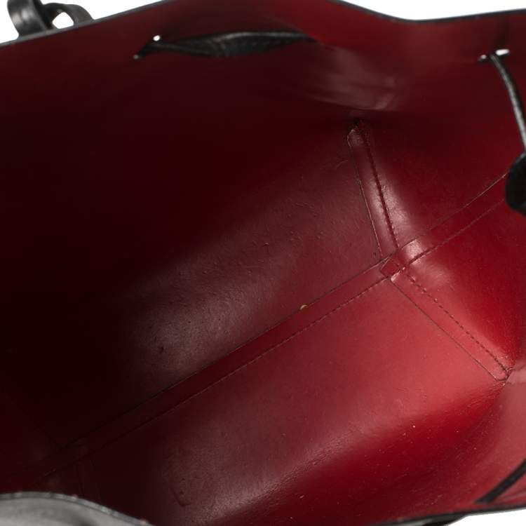Pre Owned Mansur Gavriel Black Leather Drawstring Bucket Bag