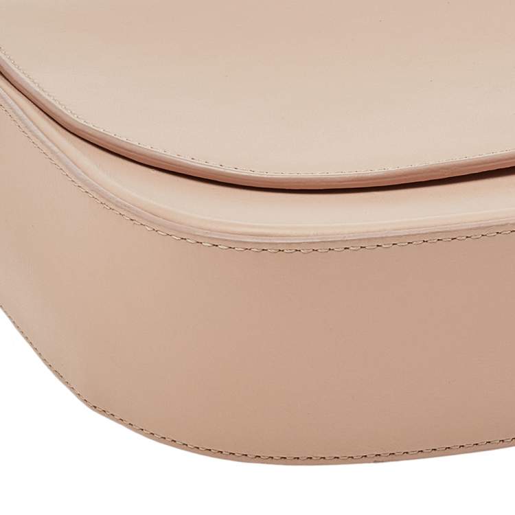 Pre Owned Mansur Gavriel Baby Pink Leather Mini Flap Shoulder Bag