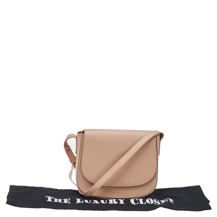 Pre Owned Mansur Gavriel Baby Pink Leather Mini Flap Shoulder Bag