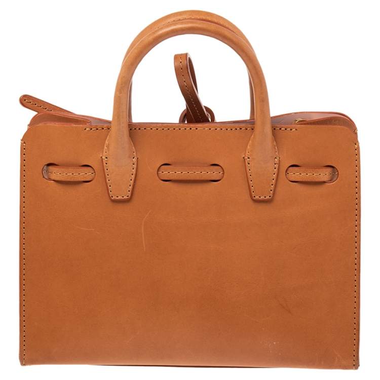 Pre Owned Mansur Garvriel Cammello Leather Mini Sun Bag