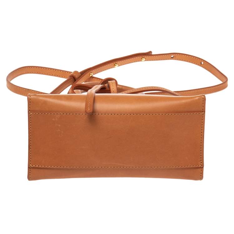 Pre Owned Mansur Garvriel Cammello Leather Mini Sun Bag