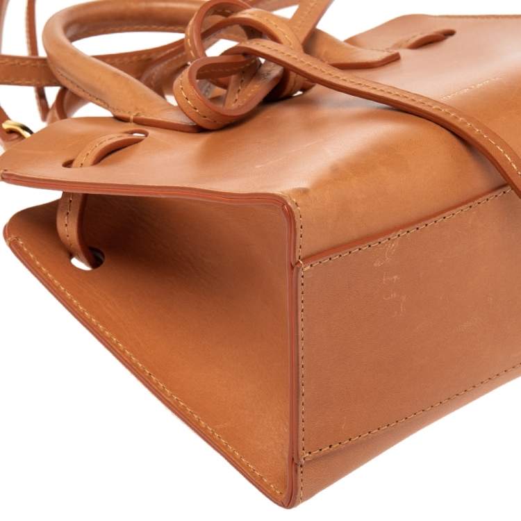 Pre Owned Mansur Garvriel Cammello Leather Mini Sun Bag