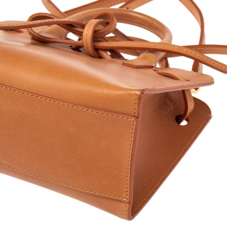 Pre Owned Mansur Garvriel Cammello Leather Mini Sun Bag