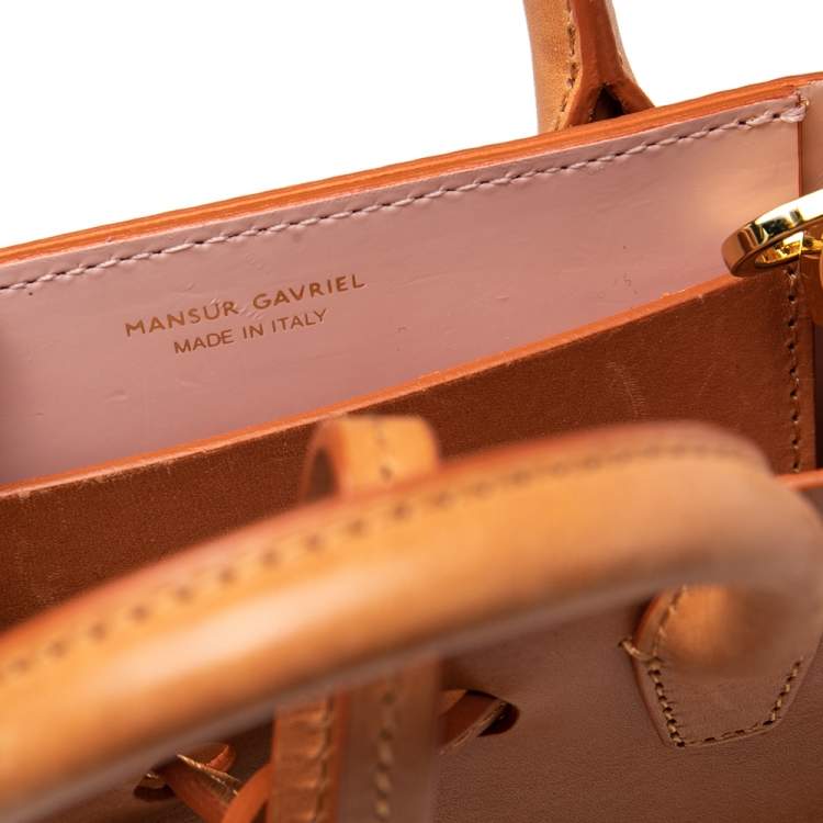 Pre Owned Mansur Garvriel Cammello Leather Mini Sun Bag