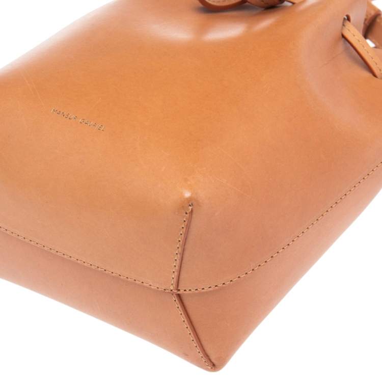 Pre Owned Mansur Gavriel Light Orange Leather Mini Bucket Bag