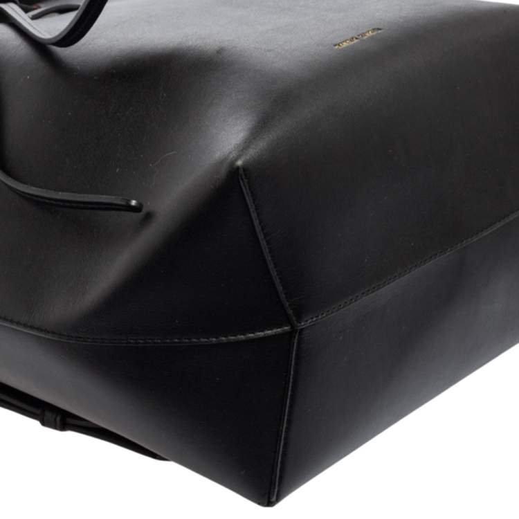 Pre Owned Mansur Gavriel Black Leather Drawstring Backpack