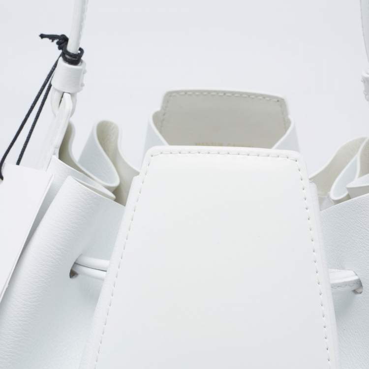 Pre Owned Mansur Gavriel White Leather Bucket Bag