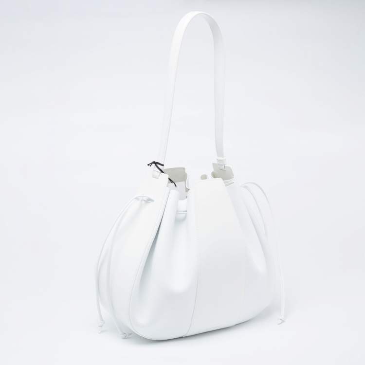 Pre Owned Mansur Gavriel White Leather Bucket Bag
