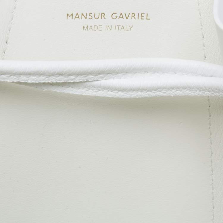Pre Owned Mansur Gavriel White Leather Bucket Bag