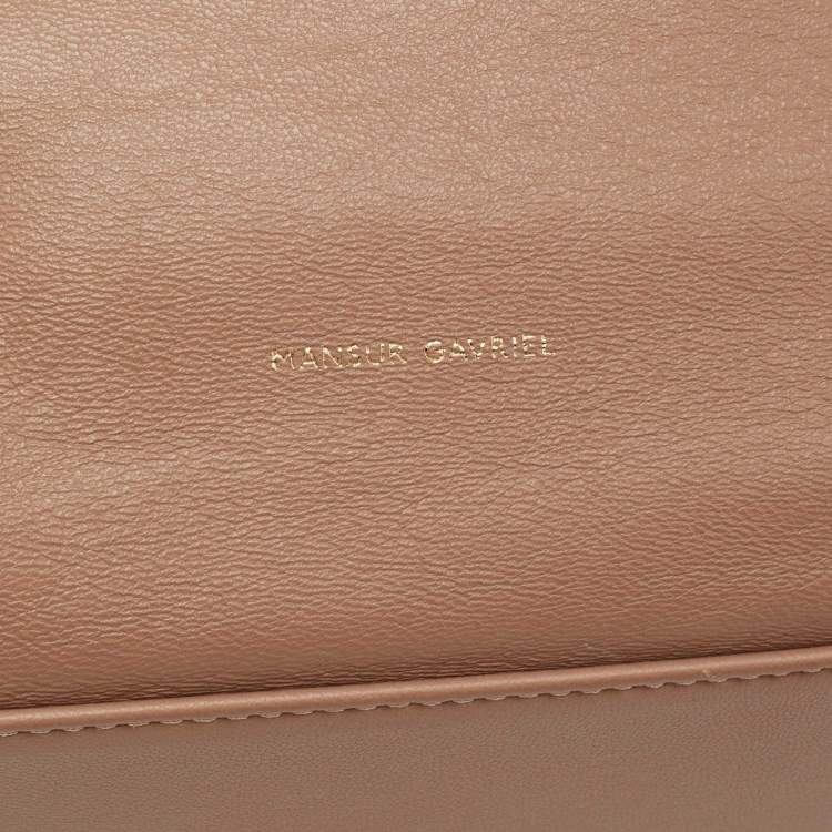 Pre Owned Mansur Gavriel Light Brown Leather Protea Drawstring Shoulder Bag