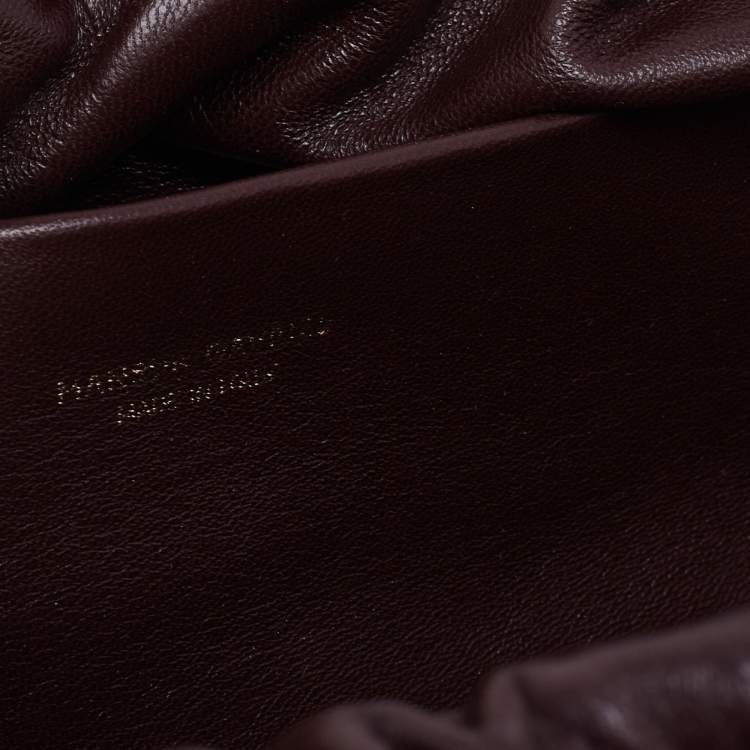 Pre Owned Mansur Gavriel Plum Leather Cloud Clutch 